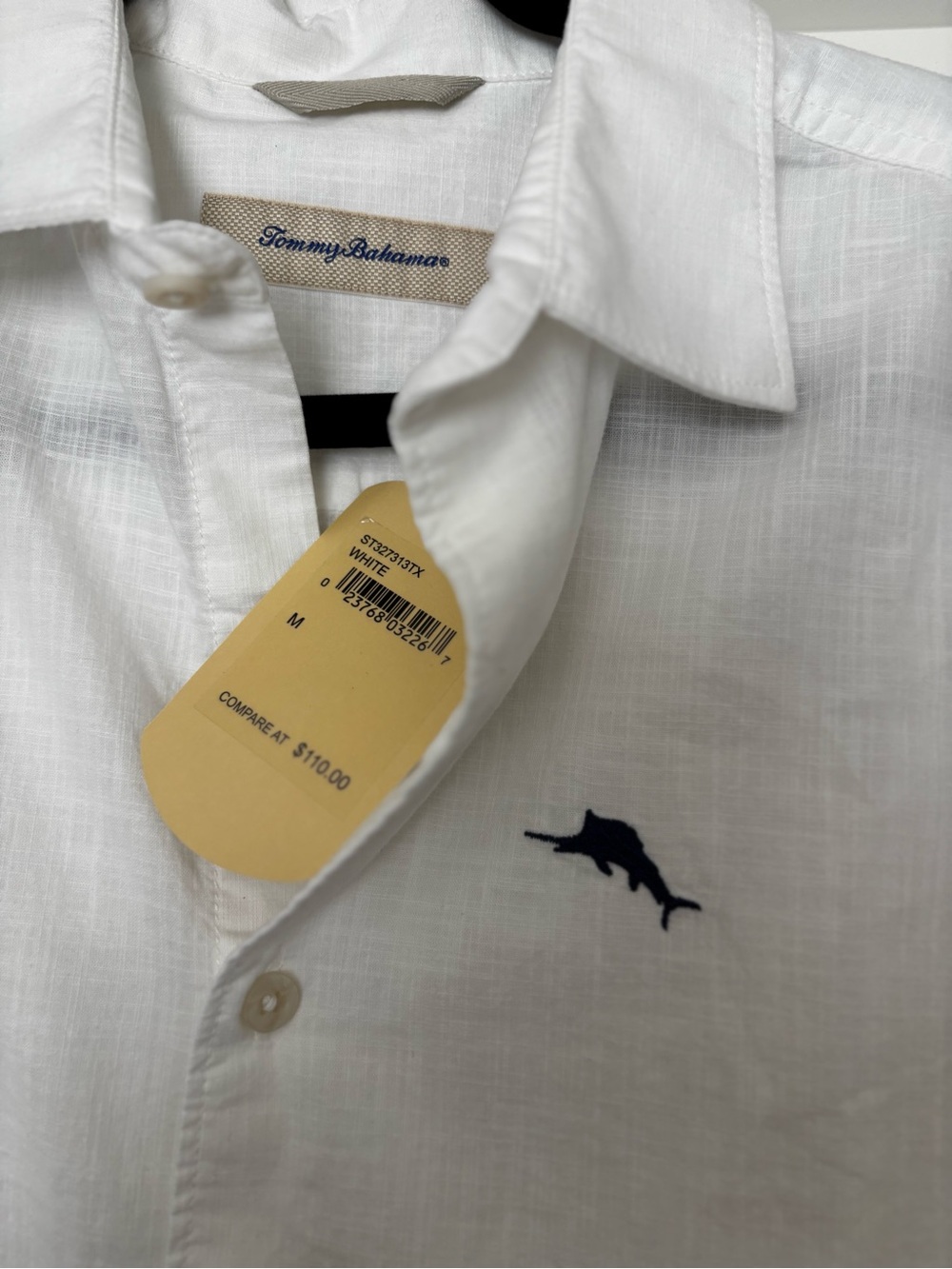 Tommy Bahama Cotton White Short-Sleeve Button-Down shirt M NWT - Picture 2 of 5